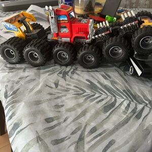 Vibrant Red and Yellow Monster Truck Toy